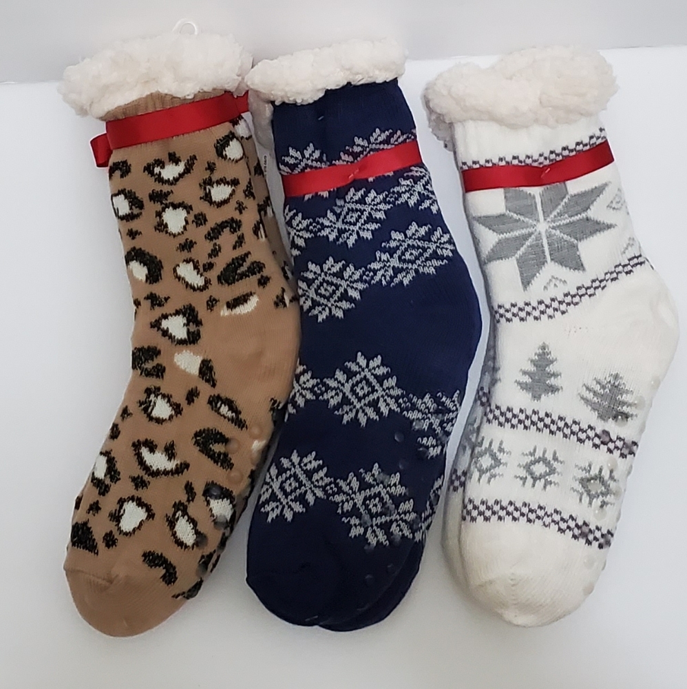 Winter Wishes 3 Pack Cozy Slipper Socks